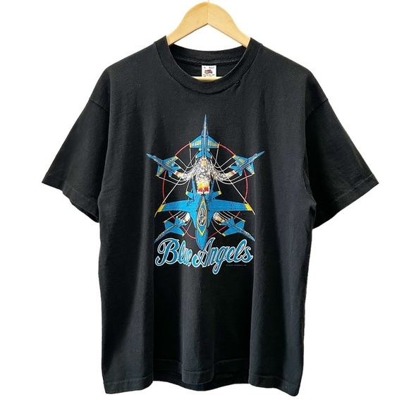 Vintage Other - FLASH SALE!! Vintage 1987  US Navy Blue Angels T-Shirt Black Blue Size XL